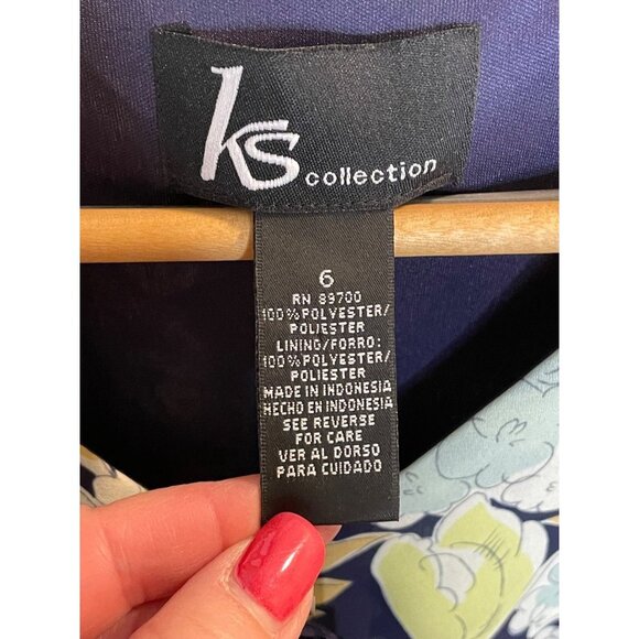 KS Collection Floral Flutter Sleeve Tiered Ruffled Midi Dress Sz 6 - Picture 8 of 12